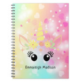 レインボーユニコーンハート |モノグラムの | ノートブック (正面)