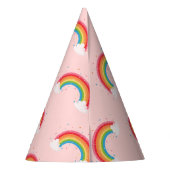 レインボーユニコーンバースデーパーティーハット パーティーハット (裏面)