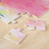 レインボーユニコーンパズル。パーソナライズされた名前 ジグソーパズル (側面)