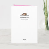 レインボーユニコーンパーソナライズされたエイジピンク誕生日 カード (裏面)