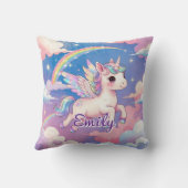 レインボーユニコーンパーソナライズされたスクエアピロー クッション (裏面)