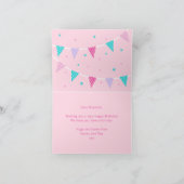 レインボーユニコーンパーソナライズされたピンク誕生日 カード (内部)