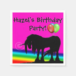 レインボーユニコーンパーティー スタンダードカクテルナプキン