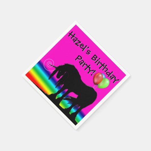 レインボーユニコーンパーティー スタンダードカクテルナプキン (角)