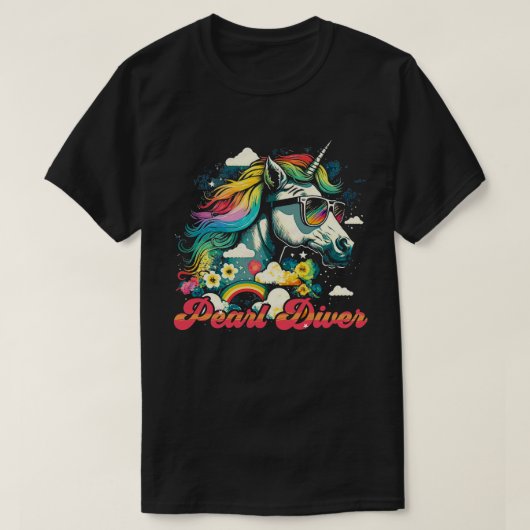 レインボーユニコーンパールダイバー Tシャツ (デザイン正面)