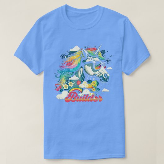 レインボーユニコーンビルダー Tシャツ (デザイン正面)