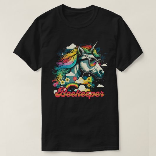レインボーユニコーンビーキーパー Tシャツ (デザイン正面)