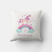 レインボーユニコーンピンクガーリーパープル クッション (裏面)