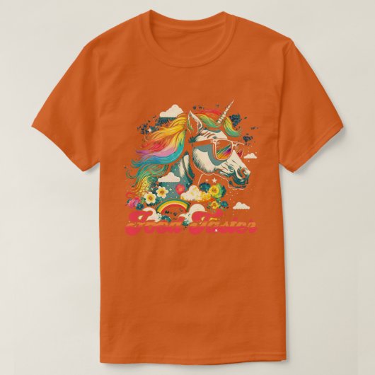 レインボーユニコーンフードタスター Tシャツ (デザイン正面)