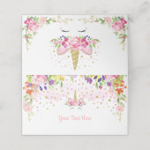 レインボーユニコーンフードテントラベル誕生日パーティー プレイスカード (外部開封)