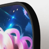 レインボーユニコーンヘッド名前をカスタムする文字 ピックルボールラケット (左詳細)