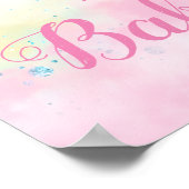 レインボーユニコーンベビーシャワーシンボルや象徴 ポスター (角)