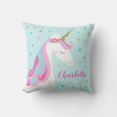レインボーユニコーンマジカルグリッターアクア クッション (正面)