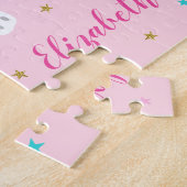 レインボーユニコーンマジカルグリッターピンク ジグソーパズル (側面)