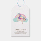 レインボーユニコーンマジカル誕生日かわいいギフトラベル ギフトタグ (正面)