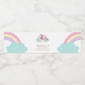 レインボーユニコーンマジカル誕生日かわいいミニマリスト ペットボトルラベル (シングルラベル)