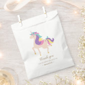 レインボーユニコーンマジカル誕生日かわいい女の子 フェイバーバッグ (クリップ留めされた状態)