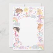 レインボーユニコーンマーメイド誕生日招待状 招待状 (裏面)