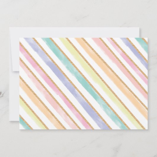 レインボーユニコーン写真誕生日パーティーの招待状 招待状 (裏面)