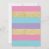 レインボーユニコーン回転木馬1stバースデーガール 招待状 (裏面)