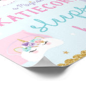 レインボーユニコーン子供部屋壁芸術ポスター ポスター (角)