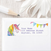 レインボーユニコーン差出人住所ラベル ラベル (インサイチュ)