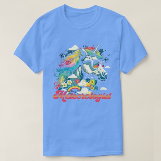 レインボーユニコーン気象学者 Tシャツ (デザイン正面)
