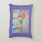 レインボーユニコーン水彩パープルラブクッション アクセントクッション (裏面(縦))