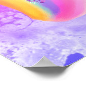 レインボーユニコーン水彩少女パーソナライズされた ポスター (角)