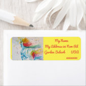 レインボーユニコーン水彩差出人住所ラベル ラベル (インサイチュ)