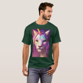 レインボーユニコーン猫友達少年 Tシャツ (正面フル)