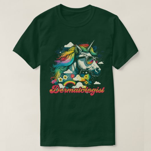 レインボーユニコーン皮膚科医 Tシャツ (デザイン正面)