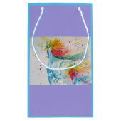 レインボーユニコーン薄紫ウォーターカラー抱き枕 スモールペーパーバッグ (裏面)