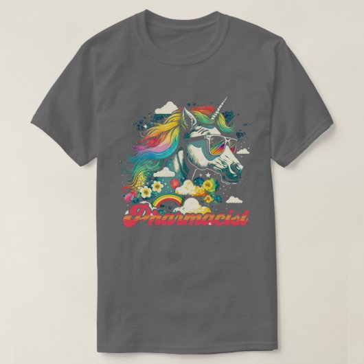 レインボーユニコーン薬剤師 Tシャツ (デザイン正面)