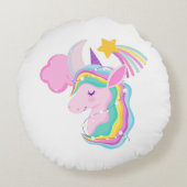 レインボーユニコーン装飾用クッション ラウンドクッション (裏面)