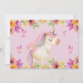 レインボーユニコーン誕生日ガールズ 招待状 (裏面)