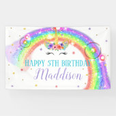 レインボーユニコーン誕生日バナーユニコーン顔 横断幕 (横)