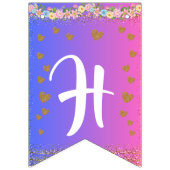 レインボーユニコーン誕生日バナー | ハッピーバースデー バンティングフラッグ (第2の旗)