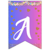 レインボーユニコーン誕生日バナー | ハッピーバースデー バンティングフラッグ (第3の旗)