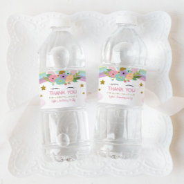 レインボーユニコーン誕生日パーティーのお願い ペットボトルラベル