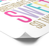 レインボーユニコーン誕生日パーティーのトリートサイン ポスター (角)