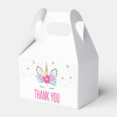 レインボーユニコーン誕生日パーティーの好意ボックス フェイバーボックス (正面サイド)