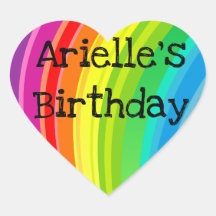 レインボーユニコーン誕生日パーティーハートシール