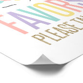 レインボーユニコーン誕生日パーティー好意サイン ポスター (角)