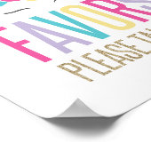 レインボーユニコーン誕生日パーティー好意サイン ポスター (角)