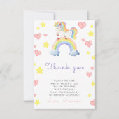 レインボーユニコーン誕生日パ感謝していーティー サンキューカード (正面)