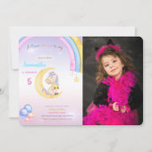 レインボーユニコーン誕生日フォト招待状 招待状 (正面)