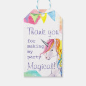 レインボーユニコーン誕生日メッセージカード ギフトタグ (裏面)