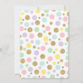 レインボーユニコーン誕生日招待状ピンク金ゴールド 招待状 (裏面)