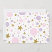 レインボーユニコーン誕生日招待状紙吹雪スターズ 招待状 (裏面)